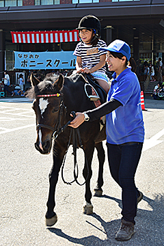 「ポニーの乗馬体験」の画像