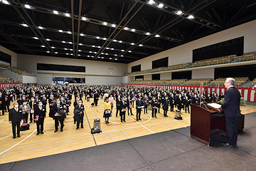 「感染症対策を図りながら開催した賀詞交換会」の画像