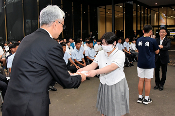 「磯田市長の激励」の画像